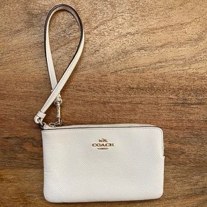 White leather Coach wallet